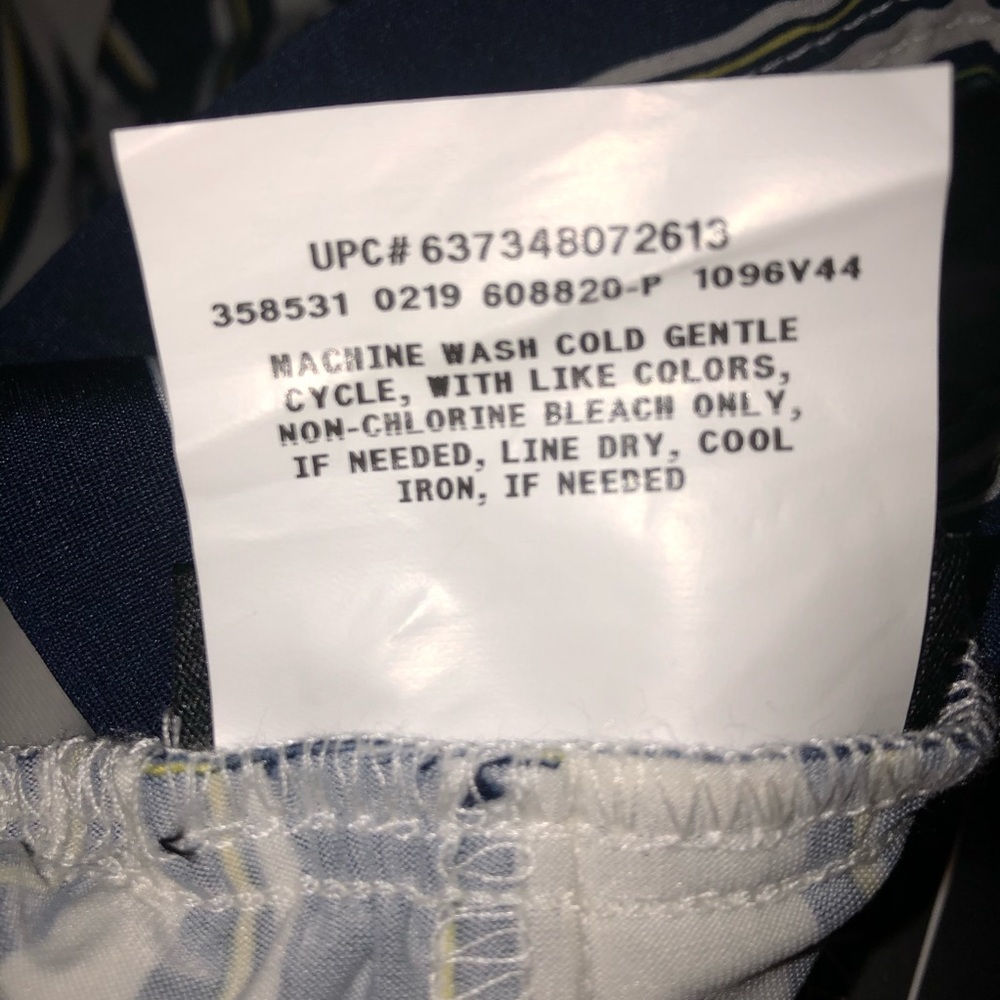 NEW A. Byer Navy Blue Yellow & White Striped Pants - Picture 11 of 13